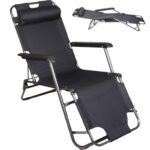 Leżak Ogrodowy BS065 Goliat, Multifunkcyjny i Wytrzymały, Kolor Czarny