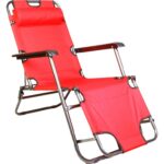 Leżak Ogrodowy Multifunkcyjny BS065 w Kolorze Czerwonym - obrazek 3