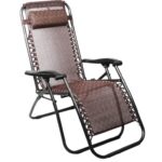 Fotel Grawitacyjny do Ogrodu BS69 Brązowy z Regulowanym Nachyleniem i Zagłówkiem - obrazek 2