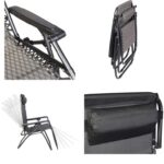 Fotel Grawitacyjny do Ogrodu BS69 Brązowy z Regulowanym Nachyleniem i Zagłówkiem - obrazek 3