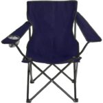 Krzesło Turystyczne i Wędkarskie Multifunkcyjne Składane Granatowe z Podłokietnikami i Uchwytem na Napoje - obrazek 2