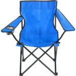 Krzesło Wędkarskie i Turystyczne Niebieskie, Składane, Ergonomiczne z Uchwytem na Napoje i Podłokietnikami, Maks. Obciążenie 120kg