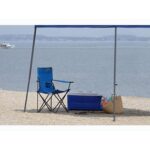 Krzesło Wędkarskie i Turystyczne Niebieskie, Składane, Ergonomiczne z Uchwytem na Napoje i Podłokietnikami, Maks. Obciążenie 120kg - obrazek 2