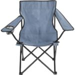 Składane Krzesło Wędkarsko-Turystyczne z Uchwytem na Napoje i Podłokietnikami, Kolor Szary - obrazek 2