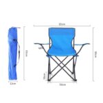 Składane Krzesło Wędkarsko-Turystyczne z Uchwytem na Napoje i Podłokietnikami, Kolor Szary - obrazek 3