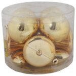 Złoty Zestaw 12 Bombek Plastikowych o Różnych Kształtach: Bombka, Dzwonek, Serce - obrazek 2