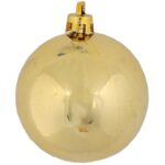 Złoty Zestaw 12 Bombek Plastikowych o Różnych Kształtach: Bombka, Dzwonek, Serce - obrazek 3