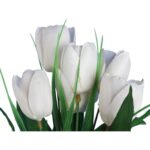 Bukiet 6 TULIPANÓW z trawką 34 cm BIAŁY - obrazek 2