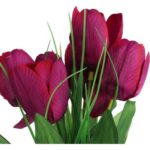 Bukiet 6 TULIPANÓW z trawką 34 cm FIOLETOWY - obrazek 2