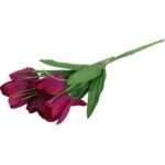 Bukiet 6 TULIPANÓW z trawką 34 cm FIOLETOWY - obrazek 3