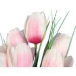Bukiet 6 TULIPANÓW z trawką 34 cm JASNO RÓŻOWY - obrazek 2