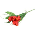 Bukiet 6 TULIPANÓW z trawką 34 cm POMARAŃCZOWY - obrazek 3