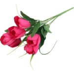 Bukiet 6 TULIPANÓW z trawką 34 cm różowy - obrazek 3