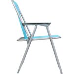 Niebieskie Składane Krzesło Turystyczne z Amortyzacją Siedziska i Podłokietnikami - obrazek 3