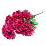 BUKIET 6 SZTUCZNYCH CHRYZANTEM BORDOWYCH 72 CM WYSOKOŚCI - obrazek 3