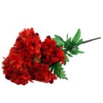 Sztuczne Chryzantemy w Bukiecie - 6 Sztuk, Kolor Czerwony, Wysokość 72 cm - obrazek 3