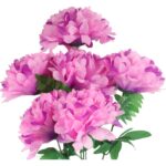 BUKIET 6 CHRYZANTEM BIAŁYCH 72 CM FIOLETOWYCH - obrazek 2