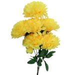 Sztuczny Bukiet 6 Żółtych Chryzantem 72 cm - Dekoracja na Wszystkich Świętych - obrazek 2