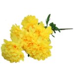 Sztuczny Bukiet 6 Żółtych Chryzantem 72 cm - Dekoracja na Wszystkich Świętych - obrazek 3