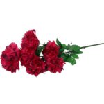 Bukiet 7 Dużych Chryzantem Sztucznych 72cm w Kolorze Bordowym - obrazek 2