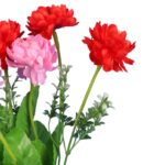 Bukiet Czerwono-Różowych Kaczeńców - Dekoracja Wnętrz i Nagrobna - 38 cm - obrazek 3