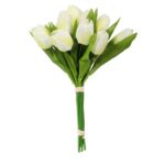 TULIPAN TULIPANY DUŻY BUKIET  12 SZTUCZNE KWIATY BIAŁY - obrazek 2