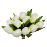 TULIPAN TULIPANY DUŻY BUKIET  12 SZTUCZNE KWIATY BIAŁY - obrazek 3
