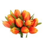 TULIPAN TULIPANY DUŻY BUKIET 12 SZTUCZNE KWIATY POMARAŃCZOWY - obrazek 3