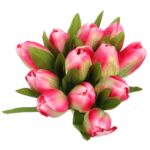 Bukiet 12 Sztucznych Tulipanów w Odcieniach Różu - Dekoracja do Wnętrz i Kompozycji Florystycznych - obrazek 3