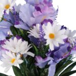 Bukiet 14 irysów z margaretkami i wrzosami 50 cm - obrazek 2