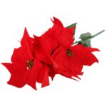 BUKIET 6 POINSECJI WELUROWYCH 52 cm KOLOR CZERWONY - obrazek 3