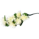 Biały Bukiet Sztucznych Chryzantem z Dodatkami - Dekoracja na Wszystkich Świętych - obrazek 2