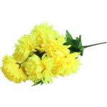 Sztuczny Bukiet Żółtych Chryzantem - Dekoracja na Wszystkich Świętych, 60cm - obrazek 2