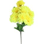 Sztuczny Bukiet Żółtych Chryzantem - Dekoracja na Wszystkich Świętych, 60cm