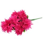 Bukiet 6 dużych chryzantem w kolorze ciemno-różowym 60 cm - obrazek 3