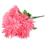 Bukiet 6 dużych chryzantem w kolorze łososiowym 60 cm - obrazek 3