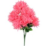 Bukiet 6 dużych chryzantem w kolorze łososiowym 60 cm