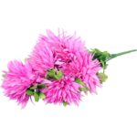 Bukiet 6 dużych chryzantem w kolorze różowym 60 cm - obrazek 3