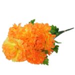 Bukiet Sztucznych Chryzantem Pomarańczowych 58 cm - Dekoracja na Wszystkich Świętych - obrazek 2