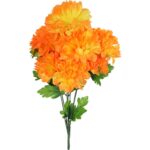 Bukiet Sztucznych Chryzantem Pomarańczowych 58 cm - Dekoracja na Wszystkich Świętych