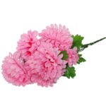 Różowy Bukiet Sztucznych Chryzantem 58 cm - Dekoracja na Wszystkich Świętych - obrazek 2