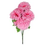 Różowy Bukiet Sztucznych Chryzantem 58 cm - Dekoracja na Wszystkich Świętych