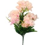 Bukiet 6 hortensji z dodatkami w kolorze łososiowym