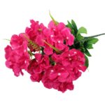 Bukiet 6 hortensji z dodatkami w kolorze ciemnego różu - obrazek 3