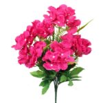 Bukiet 6 hortensji z dodatkami w kolorze ciemnego różu