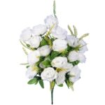 BUKIET SZTUCZNYCH RÓŻ - 20 SZTUK, KOLOR BIAŁY, WYSOKOŚĆ 54 CM