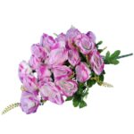 BUKIET SZTUCZNYCH RÓŻ FIOLETOWYCH - 20 SZTUK Z DODATKAMI, WYSOKOŚĆ 56 CM - obrazek 2