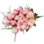 BUKIEET 20 SZTUCZNYCH RÓŻ W KOLORZE RÓŻOWYM O WYSOKOŚCI 56 CM - obrazek 2