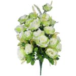 Bukiet Sztucznych Róż w Kolorze Zielonym - 20 Sztuk