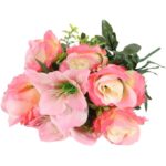 BUKIET 10 KWIATÓW MIX AMARYLIS RÓŻA KOLOR JASNO RÓŻOWY - obrazek 3